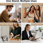 Magnetic Aluminum Laptop & Phone Stand – Foldable Multi-Function Desk Stand