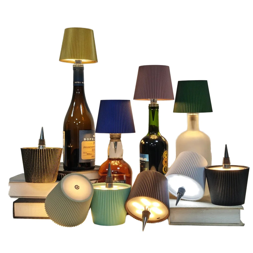 Rechargeable LED Wine Bottle Topper Lamp – Touch Control, 3 Dimmable Light Modes