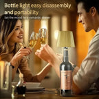 Rechargeable LED Wine Bottle Topper Lamp – Touch Control, 3 Dimmable Light Modes