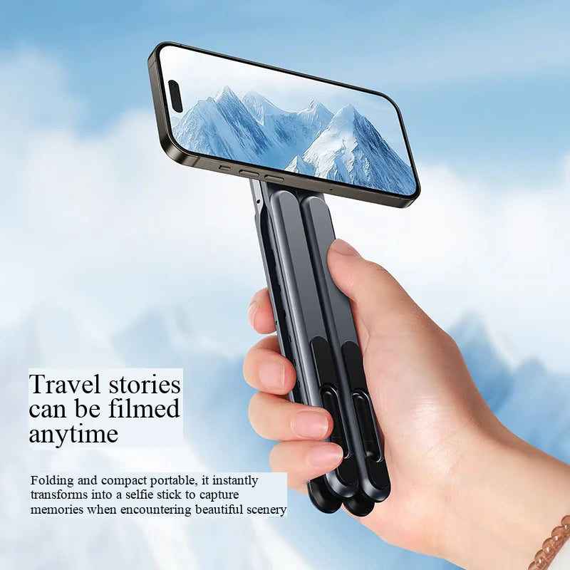 4-in-1 Foldable Laptop & Phone Stand - Ergonomic Aluminum Desk Mount