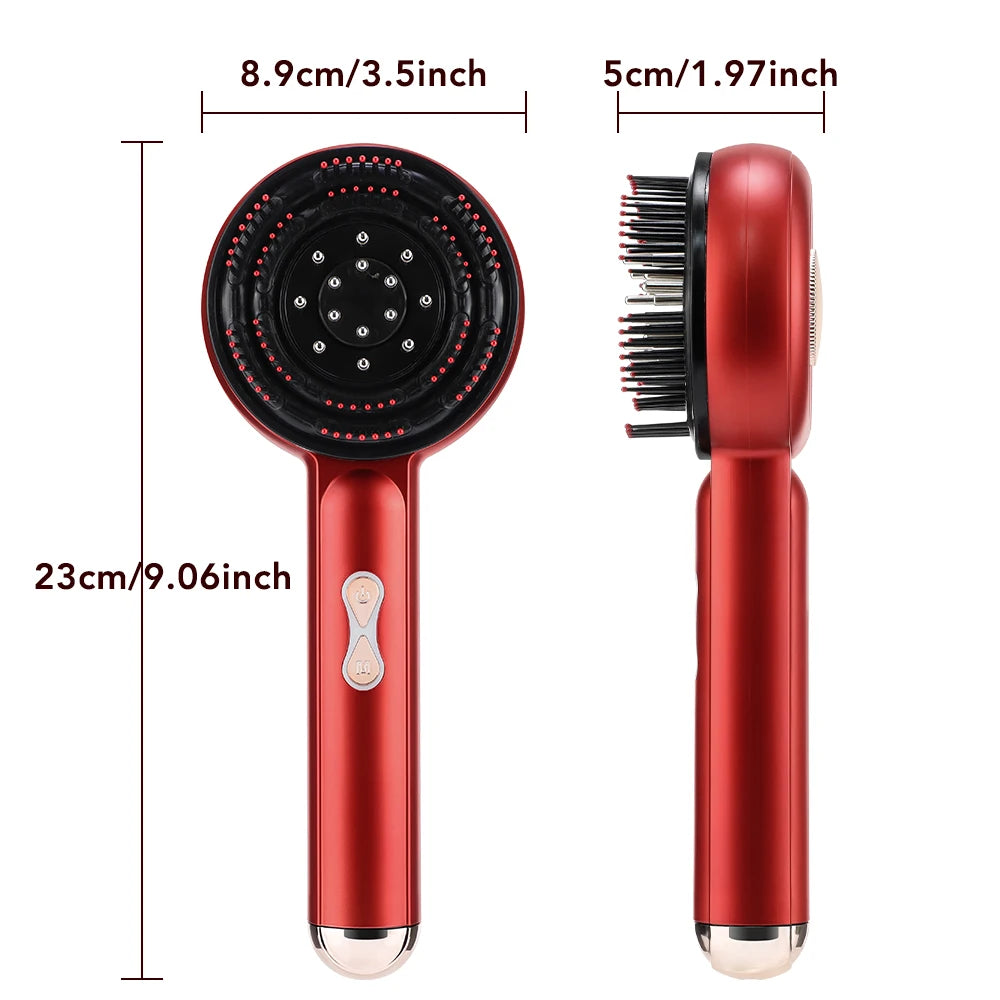 Red Light Scalp Massager Comb with Serum Applicator – 3 Massage Modes, Rechargeable