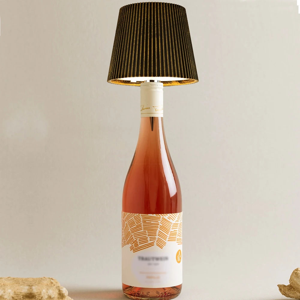 Rechargeable LED Wine Bottle Topper Lamp – Touch Control, 3 Dimmable Light Modes