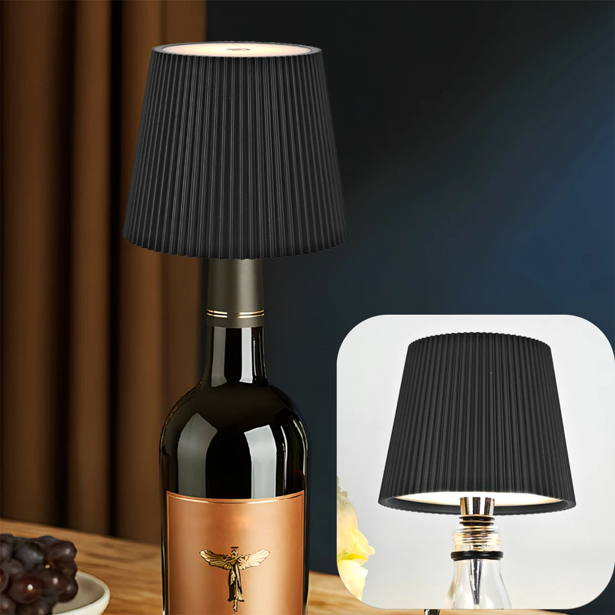 Rechargeable LED Wine Bottle Topper Lamp – Touch Control, 3 Dimmable Light Modes