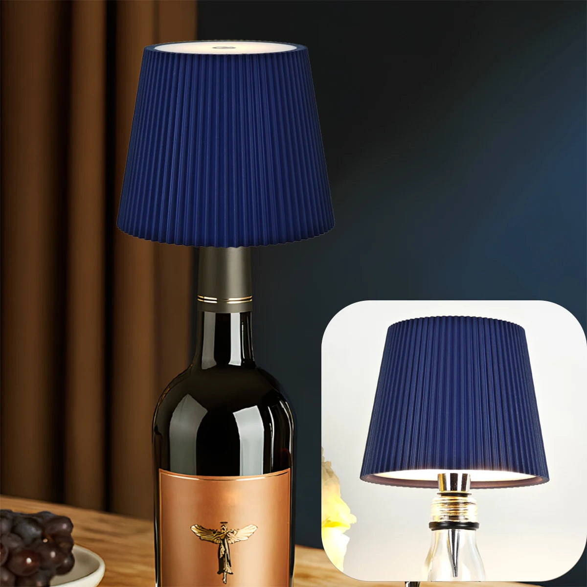 Rechargeable LED Wine Bottle Topper Lamp – Touch Control, 3 Dimmable Light Modes