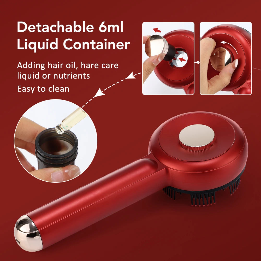 Red Light Scalp Massager Comb with Serum Applicator – 3 Massage Modes, Rechargeable