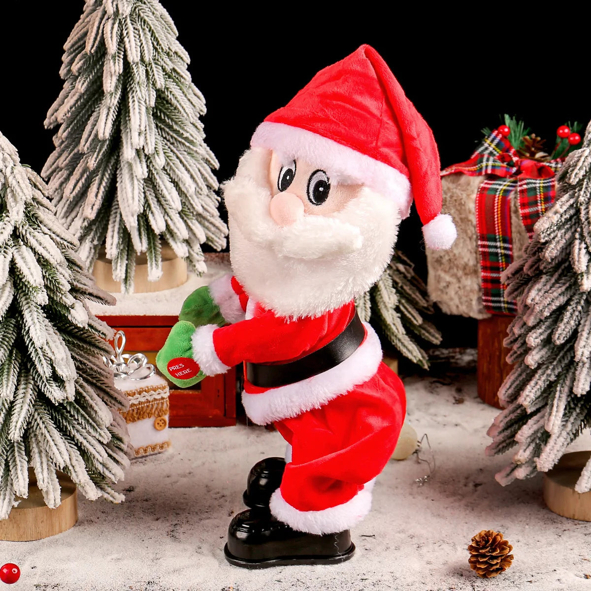 Dancing Twerking Santa Claus – Musical Battery-Powered Christmas Decoration, 35 cm