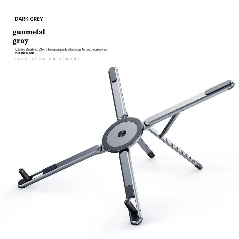 4-in-1 Foldable Laptop & Phone Stand - Ergonomic Aluminum Desk Mount