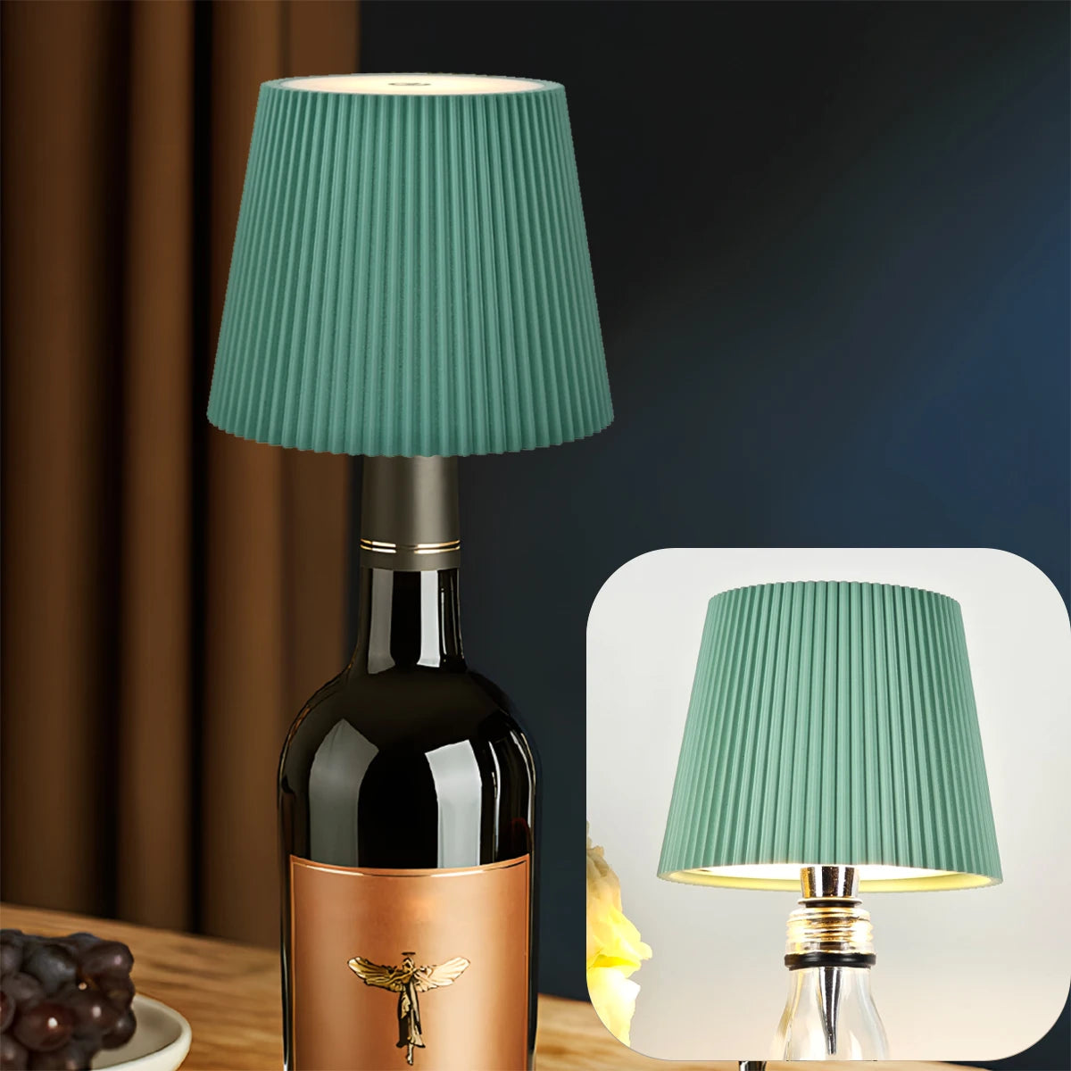 Rechargeable LED Wine Bottle Topper Lamp – Touch Control, 3 Dimmable Light Modes