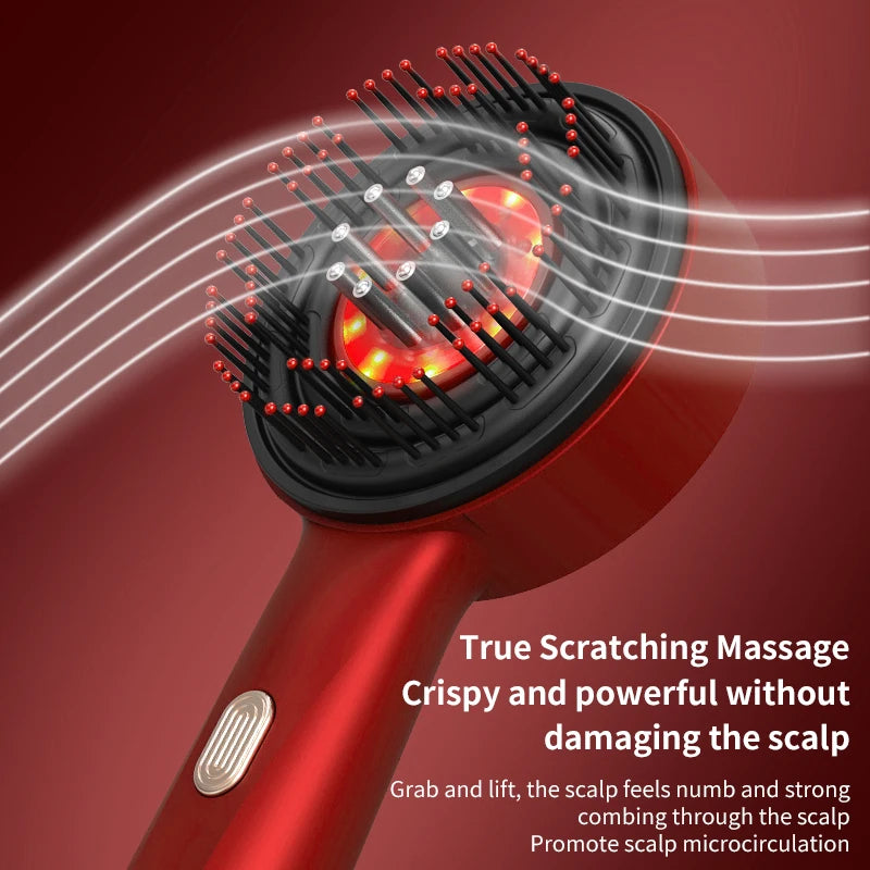 Red Light Scalp Massager Comb with Serum Applicator – 3 Massage Modes, Rechargeable