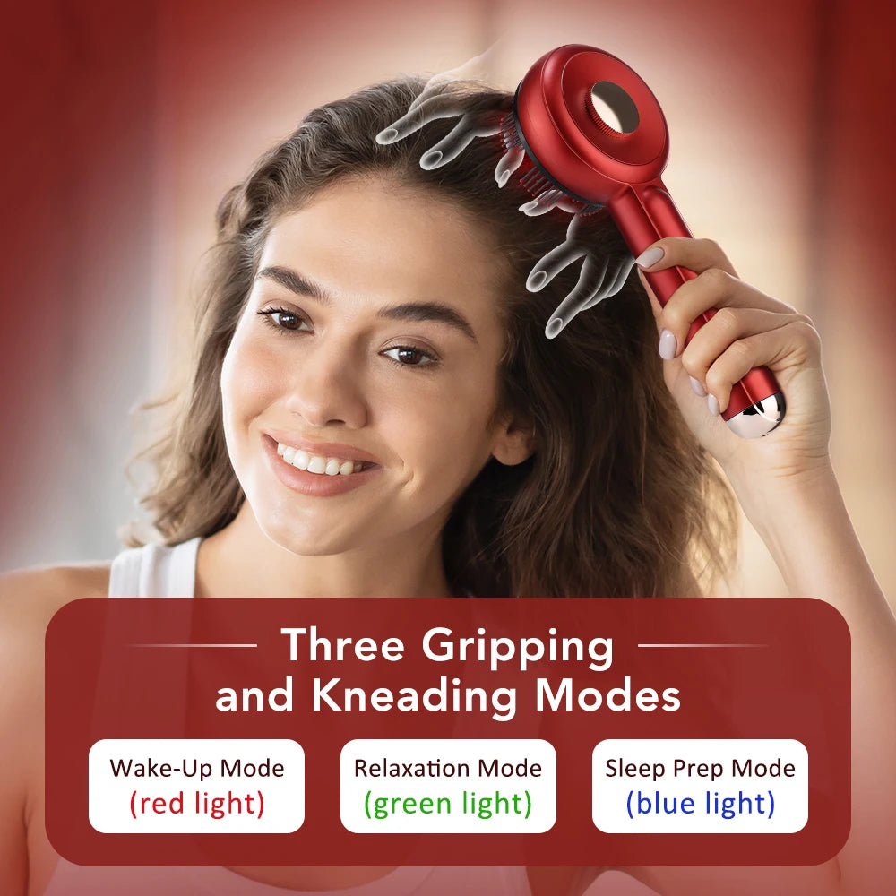 Red Light Scalp Massager Comb with Serum Applicator – 3 Massage Modes, Rechargeable