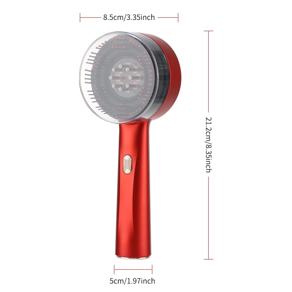 Red Light Scalp Massager Comb with Serum Applicator – 3 Massage Modes, Rechargeable